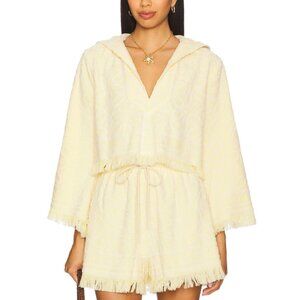 Zimmermann 'Coco' Yellow Cotton Towelling Hooded Top Size 0 / XS